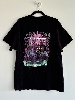 Target Black Short Sleeve Tee with Purple and Teal Graphic